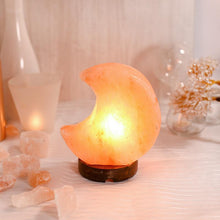 Load image into Gallery viewer, Himalayan Pink Salt Crescent Moon Glow Lamp
