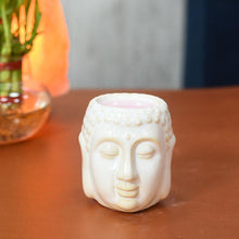 Load image into Gallery viewer, Decorative Meditating Buddha Aroma Diffuser Tealight Holder White
