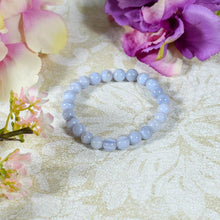 Load image into Gallery viewer, Natural Blue Lace Agate Stretch Bracelet
