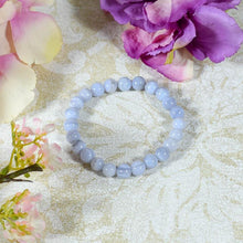 Load image into Gallery viewer, Natural Blue Lace Agate Stretch Bracelet
