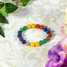 Load image into Gallery viewer, 7 Chakra Bracelet with Buddha Head
