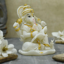 Load image into Gallery viewer, Divine Book Reading Marble Ganesha Idol/Murti
