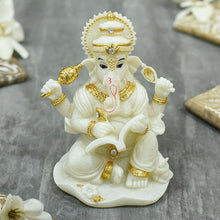 Load image into Gallery viewer, Divine Book Reading Marble Ganesha Idol/Murti
