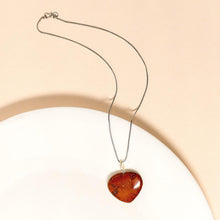 Load image into Gallery viewer, Red Jasper Heart Pendant Necklace for Protection
