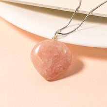 Load image into Gallery viewer, Rose Quartz Heart Pendant Necklace
