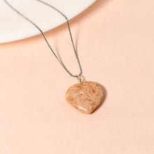 Load image into Gallery viewer, Sunstone Heart Pendant Necklace for Good Luck
