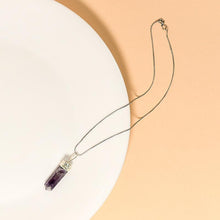 Load image into Gallery viewer, Amethyst Pencil Pendant Necklace for Peace
