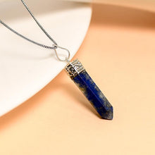 Load image into Gallery viewer, Lapis Lazuli Pencil Pendant Necklace for Wisdom
