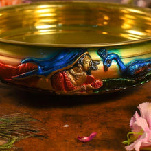 Load image into Gallery viewer, Antique Brass Urli With Peacock Design
