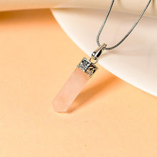 Load image into Gallery viewer, Rose Quartz Pencil Pendant Necklace for Love
