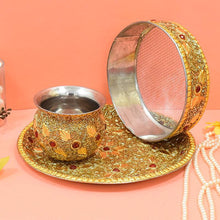 Load image into Gallery viewer, Embellished Karwa Chauth Thali Set
