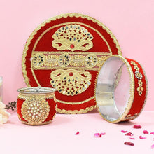 Load image into Gallery viewer, Merlot Red Karwachauth Set
