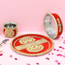 Load image into Gallery viewer, Merlot Red Karwachauth Set
