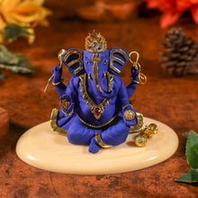 Load image into Gallery viewer, Antique Blue And Golden Ganesha Idol
