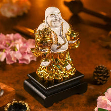 Load image into Gallery viewer, Golden White Laughing Buddha
