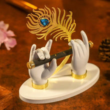 Load image into Gallery viewer, Divine Flute With Krishna's Peacock Feather
