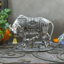 Load image into Gallery viewer, Kamdhenu Cow &amp; Calf with Krishna Idol
