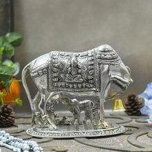 Load image into Gallery viewer, Kamdhenu Cow &amp; Calf with Krishna Idol
