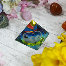 Load image into Gallery viewer, Feng Shui Crystal Pyramid with Ying Yang Symbol
