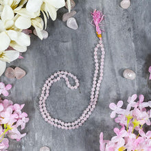 Load image into Gallery viewer, Rose Quartz 6mm Crystal Healing Beaded Mala | Stone of Love
