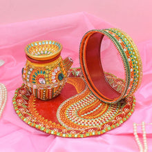 Load image into Gallery viewer, Exquisite Handcrafted Karwa Chauth Thali Set
