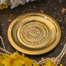 Load image into Gallery viewer, Engraved OM Symbol Gayatri Mantra Brass Plate
