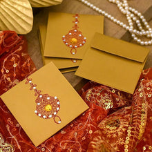 Load image into Gallery viewer, Elegant Golden &amp; Red Shagun Envelope Set of 5
