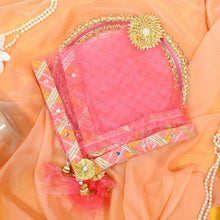 Load image into Gallery viewer, Pastel Peach Jaipuri Thali Cover
