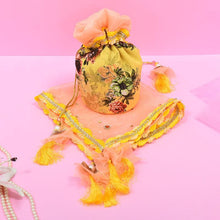 Load image into Gallery viewer, Festive Yellow Potli &amp; Thali Cover Karwa Chauth Set
