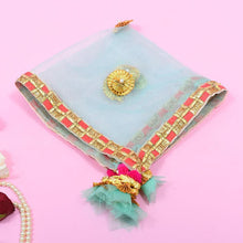 Load image into Gallery viewer, Bedazzle Blue Thali Cover
