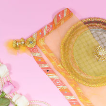Load image into Gallery viewer, Pastel Yellow Jaipuri Thali Cover

