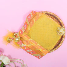 Load image into Gallery viewer, Pastel Yellow Jaipuri Thali Cover
