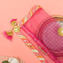 Load image into Gallery viewer, Pastel Rani Jaipuri Thali Cover
