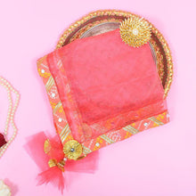 Load image into Gallery viewer, Pastel Peach Jaipuri Thali Cover
