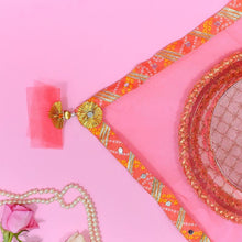 Load image into Gallery viewer, Pastel Peach Jaipuri Thali Cover

