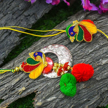Load image into Gallery viewer, Pretty Handmade Resham Dhaga Bhaiya Bhabhi Rakhi
