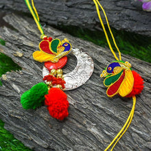 Load image into Gallery viewer, Pretty Handmade Resham Dhaga Bhaiya Bhabhi Rakhi

