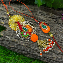 Load image into Gallery viewer, Ornate Handmade Bhaiya Bhabhi Rakhi

