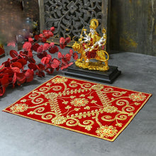 Load image into Gallery viewer, Golden Embroidery Chowki Cover
