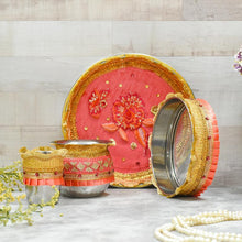 Load image into Gallery viewer, Magnificient Magnolia Flora Karwa Chauth Thali Set
