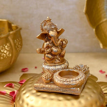 Load image into Gallery viewer, Atharv Ganesha T-light &amp; Incense Holder

