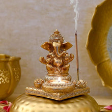 Load image into Gallery viewer, Atharv Ganesha T-light &amp; Incense Holder
