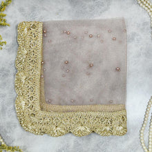 Load image into Gallery viewer, Lilac Gray Beaded Thali Cover
