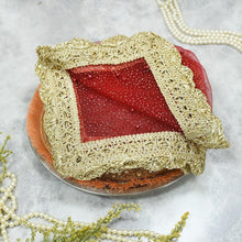 Load image into Gallery viewer, Vibrant Red Beaded Thali Cover

