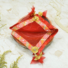 Load image into Gallery viewer, Scarlet Red &amp; Peach Thali Cover
