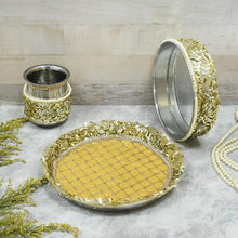 Load image into Gallery viewer, Shimmering Pearl Karwa Chauth Thali Set

