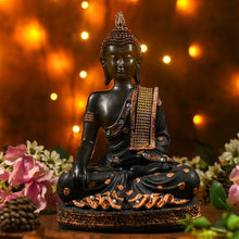 Load image into Gallery viewer, Black Buddha Statue with Mosaic Design
