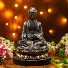 Load image into Gallery viewer, Handcrafted Black &amp; Silver Buddha
