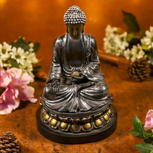Load image into Gallery viewer, Handcrafted Black &amp; Silver Buddha
