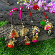 Load image into Gallery viewer, Glamorous Handcrafted Gottapatti Lumba Rakhi
